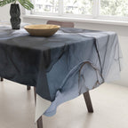 Calm but Dramatic Light Monochromatic Black & Grey Abstract Tablecloth Gallery Image 3