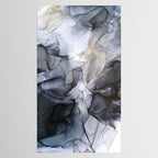 Calm but Dramatic Light Monochromatic Black & Grey Abstract Tablecloth Gallery Image 2