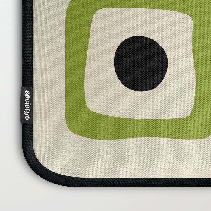 Mid Century Modern Scandinavian Pattern 592 Black and Chartreuse Laptop Sleeve Gallery Image 3