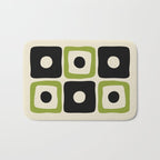 Mid Century Modern Scandinavian Pattern 592 Black and Chartreuse Bath Mat Gallery Image 1