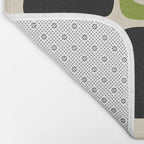 Mid Century Modern Scandinavian Pattern 592 Black and Chartreuse Bath Mat Gallery Image 2