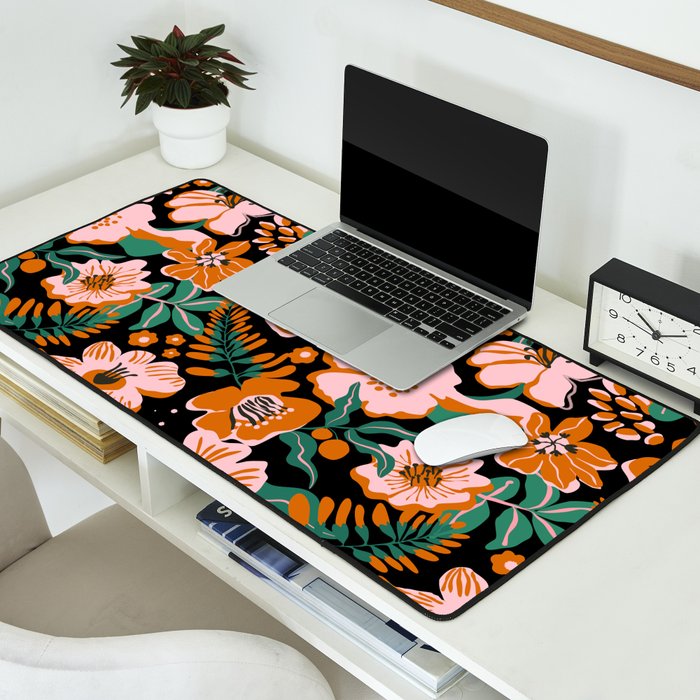 Orange flowers Desk Mat Gallery Image 2