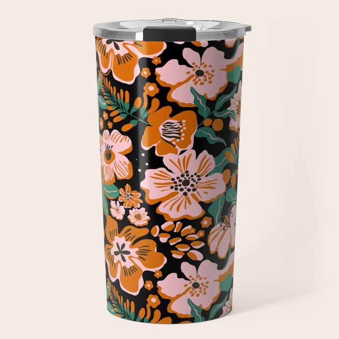 Orange flowers Travel Mug Gallery Image 1