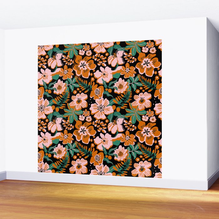 Orange flowers Wall Mural Gallery Image 2