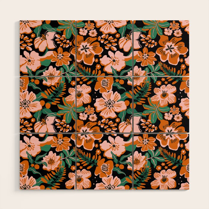 Orange flowers Wood Wall Art Gallery Image 1
