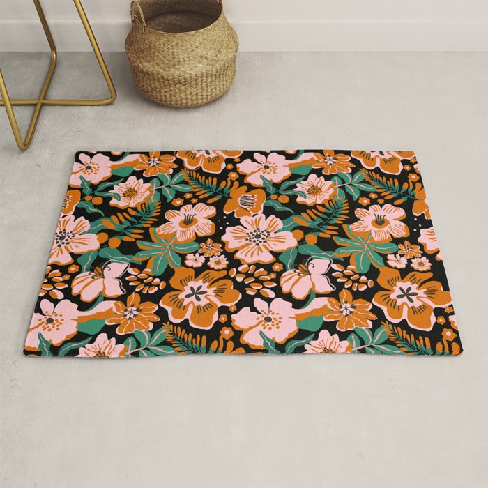 Orange flowers Rug Gallery Image 1