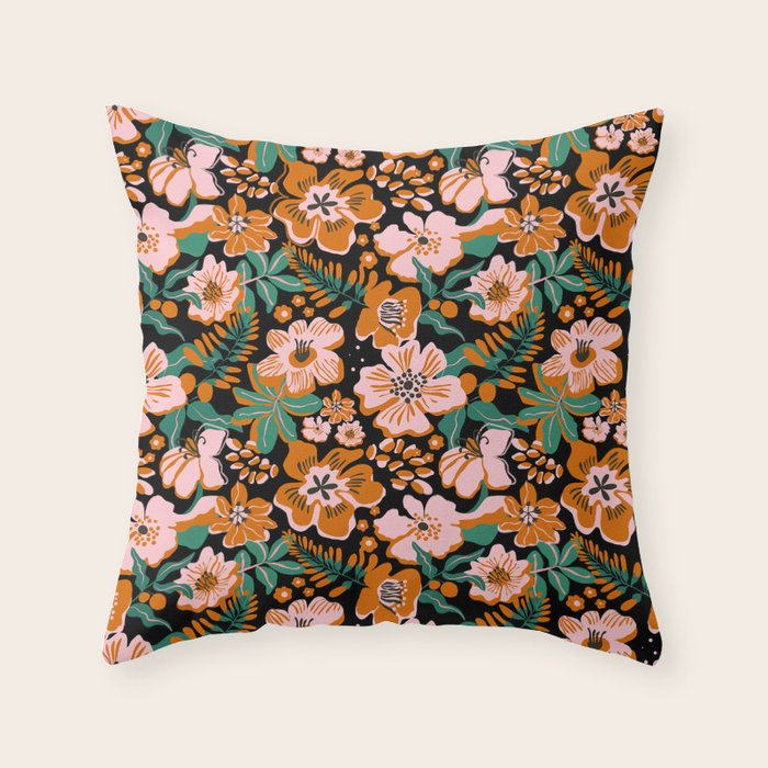 Orange flowers Throw Pillow Gallery Image 6