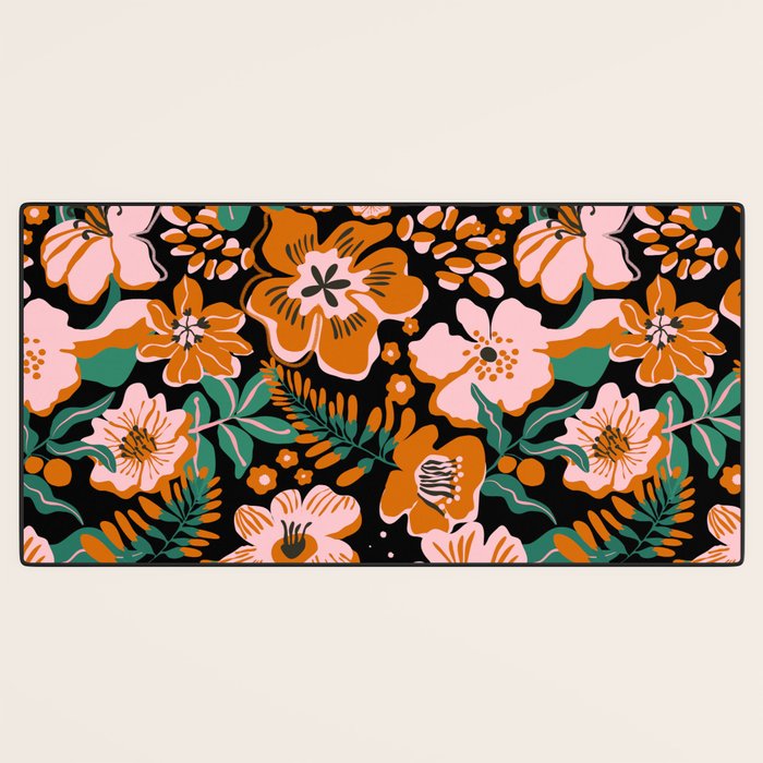 Orange flowers Desk Mat Gallery Image 3