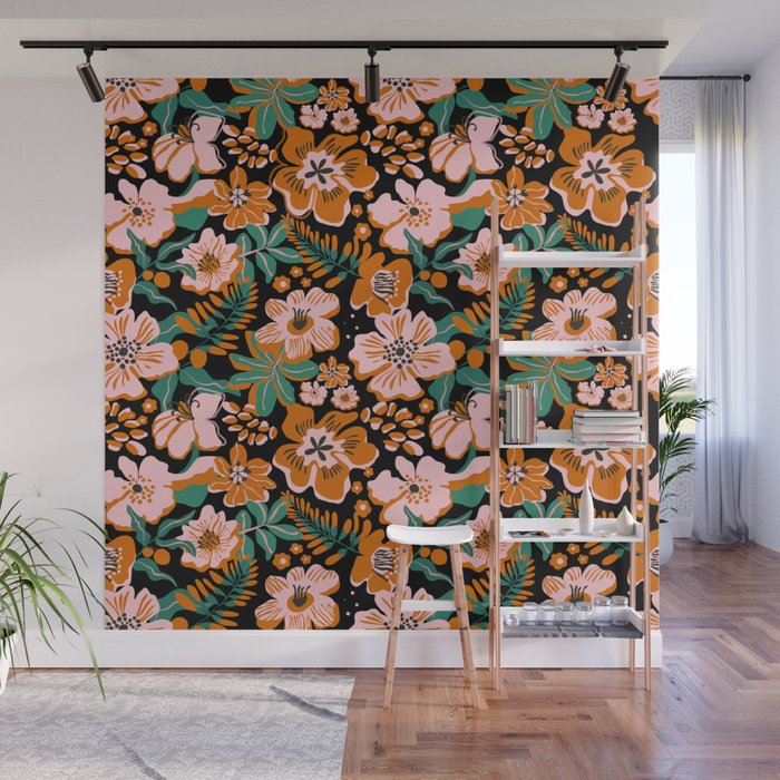 Orange flowers Wall Mural Gallery Image 1