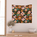Orange flowers Wall Tapestry Gallery Image 2