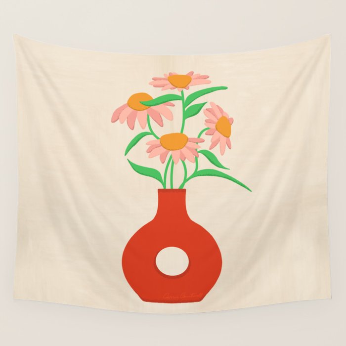Flower Vase Wall Tapestry Gallery Image 4