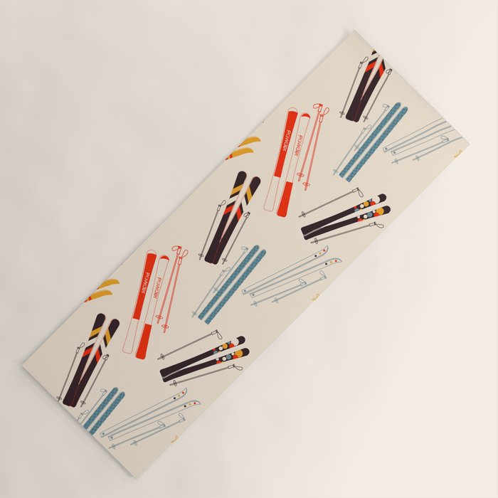 Ski time pattern Yoga Mat Gallery Image 1