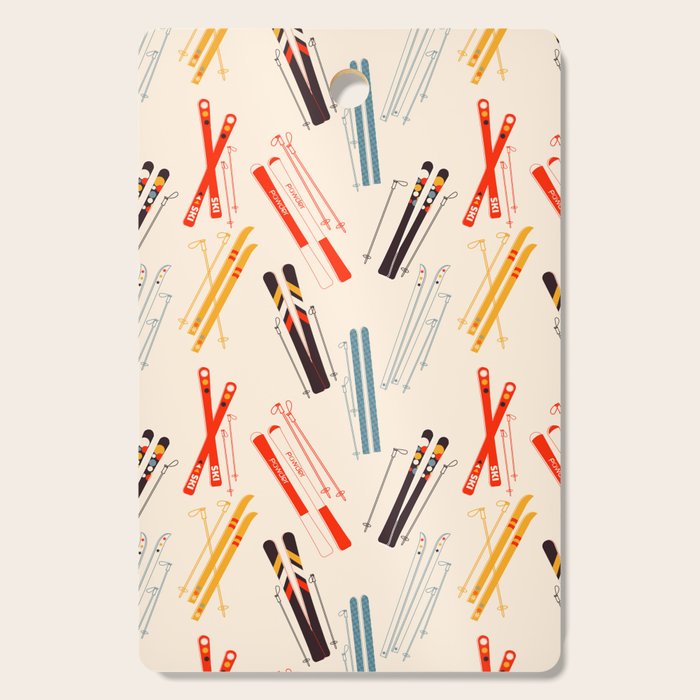 Ski time pattern Cutting Board Gallery Image 1