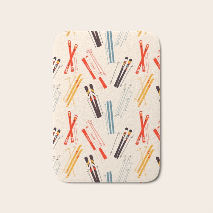 Ski time pattern Bath Mat Gallery Image 1