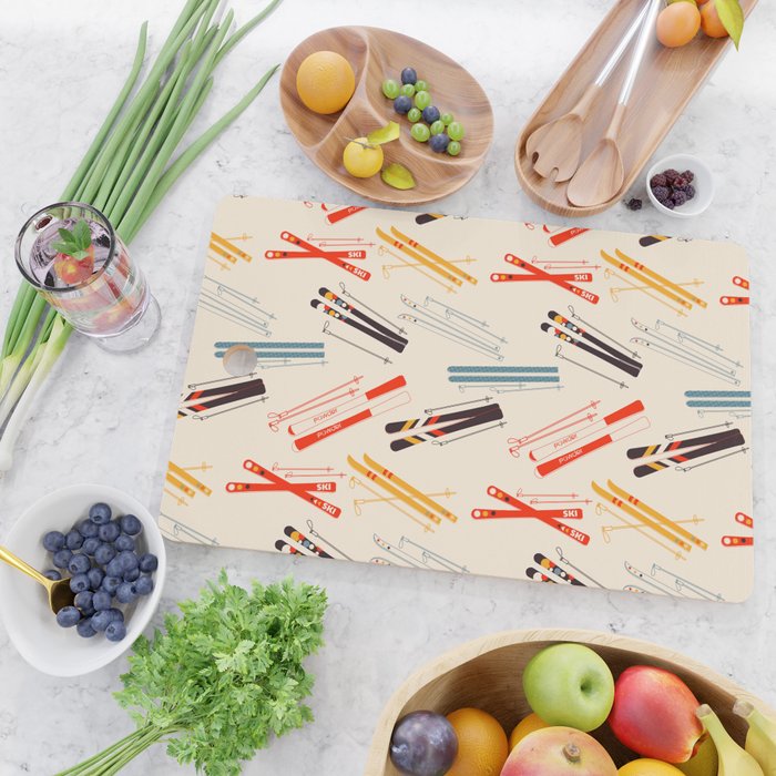 Ski time pattern Cutting Board Gallery Image 2
