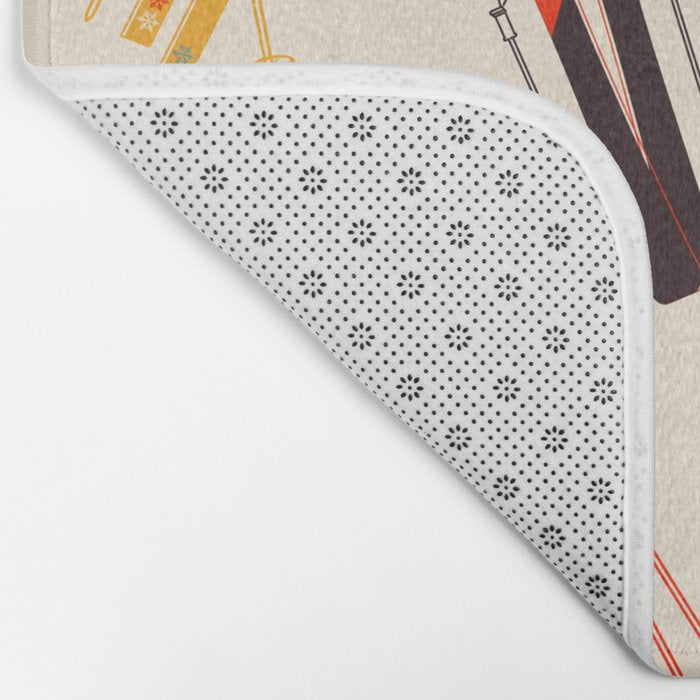Ski time pattern Bath Mat Gallery Image 2