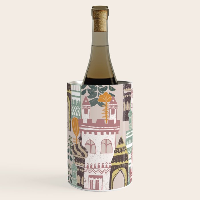 Block print Home pattern earthy colors Wine Chiller Gallery Image 1