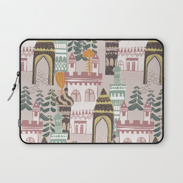 Block print Home pattern earthy colors Laptop Sleeve Gallery Image 1
