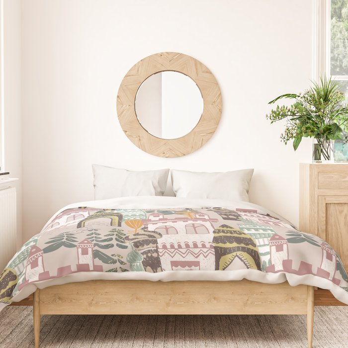 Block print Home pattern earthy colors Duvet Cover Gallery Image 3