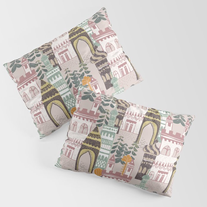 Block print Home pattern earthy colors Pillow Sham Gallery Image 1