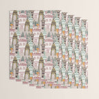 Block print Home pattern earthy colors Wrapping Paper Gallery Image 3