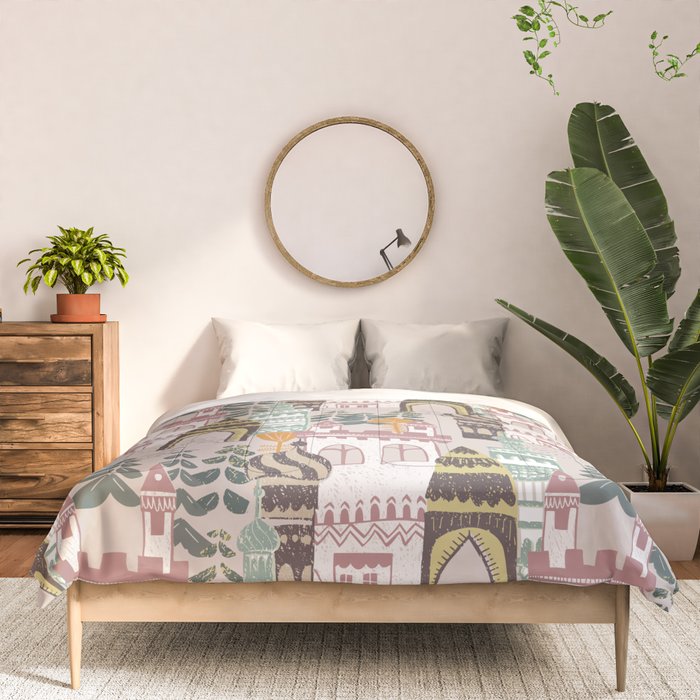 Block print Home pattern earthy colors Comforter Gallery Image 3