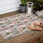 Block print Home pattern earthy colors Outdoor Rug Gallery Image 2