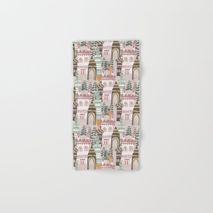 Block print Home pattern earthy colors Bath Towel Gallery Image 1