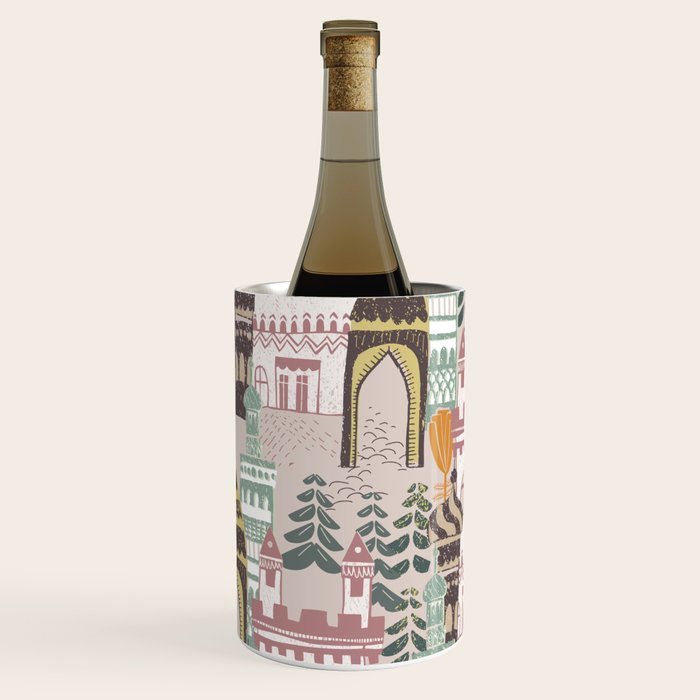 Block print Home pattern earthy colors Wine Chiller Gallery Image 2