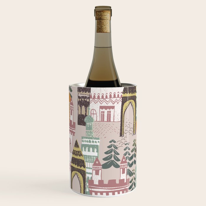 Block print Home pattern earthy colors Wine Chiller Gallery Image 3