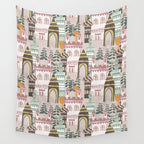 Block print Home pattern earthy colors Wall Tapestry Gallery Image 4