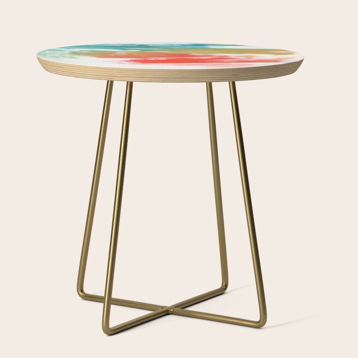Ejaaz Haniff Colorful Abstract Acrylic Painting 'Storm In Paradise' Side Table Gallery Image 1