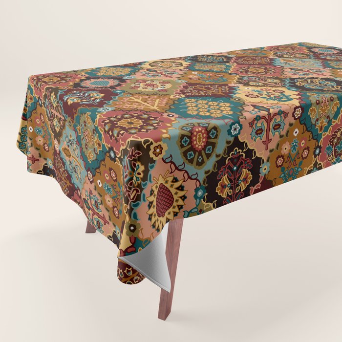 Oriental granny squares Tablecloth Gallery Image 1