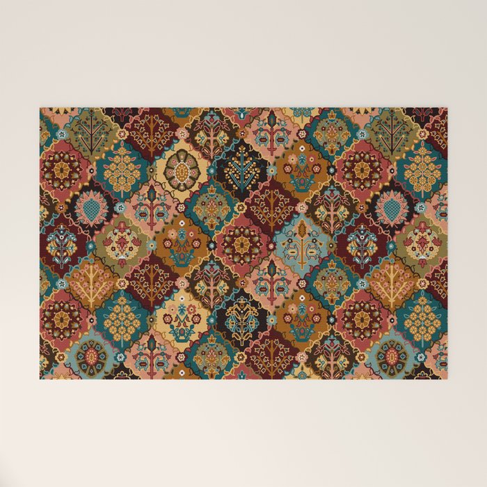 Oriental granny squares Welcome Mat Gallery Image 1
