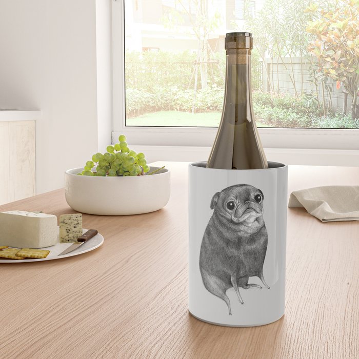Sweet Black Pug Wine Chiller Gallery Image 4