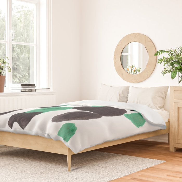 Green & Black Ink Blot Diagram Duvet Cover Gallery Image 2