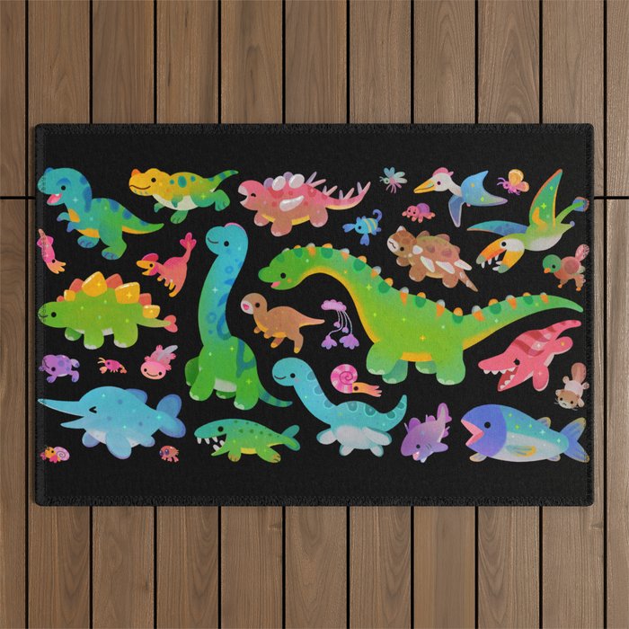 Jurassic baby - dark Outdoor Rug Gallery Image 1