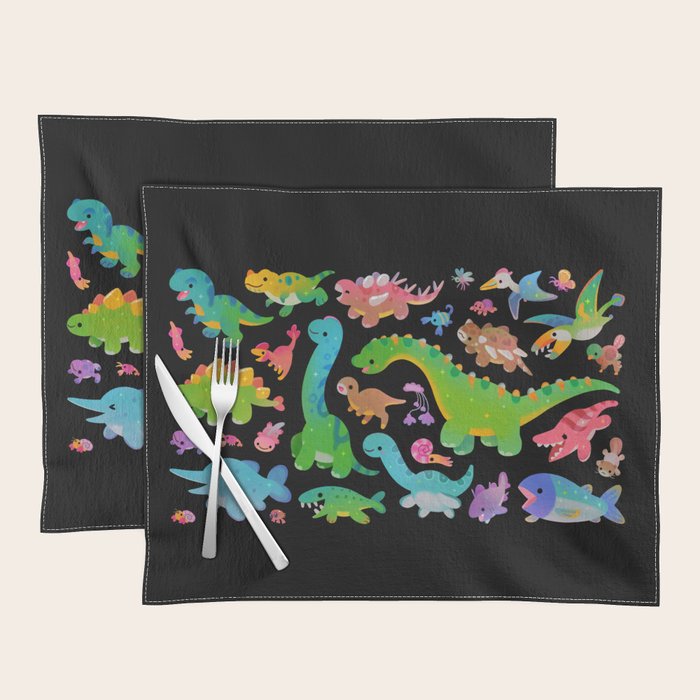 Jurassic baby - dark Placemat Gallery Image 1