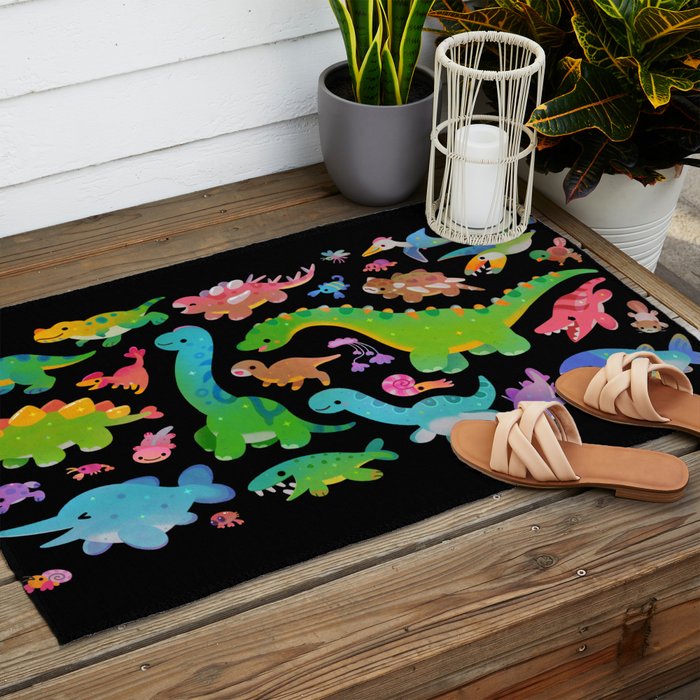 Jurassic baby - dark Outdoor Rug Gallery Image 2