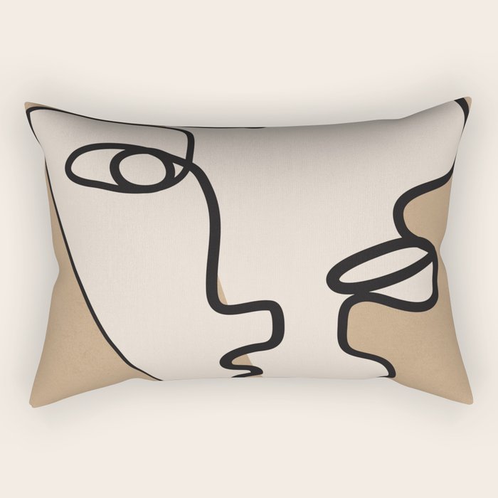 Interwoven Faces 6 Rectangular Pillow Gallery Image 2