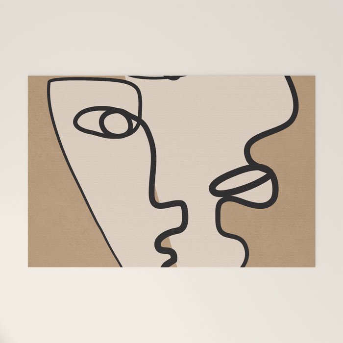 Interwoven Faces 6 Welcome Mat Gallery Image 1