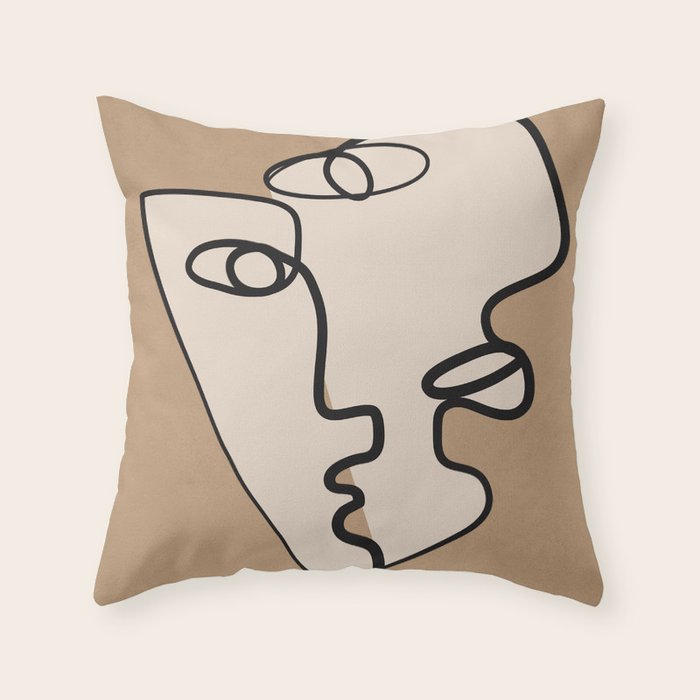 Interwoven Faces 6 Throw Pillow Gallery Image 6