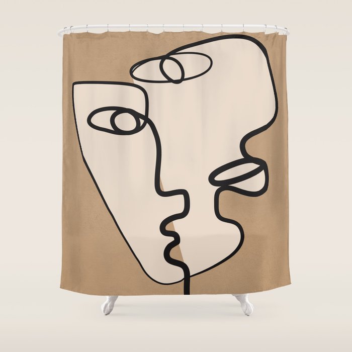 Interwoven Faces 6 Shower Curtain Gallery Image 1