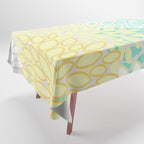 Floral Prints, Mint Green and Yellow, Modern Print Art Tablecloth Gallery Image 1