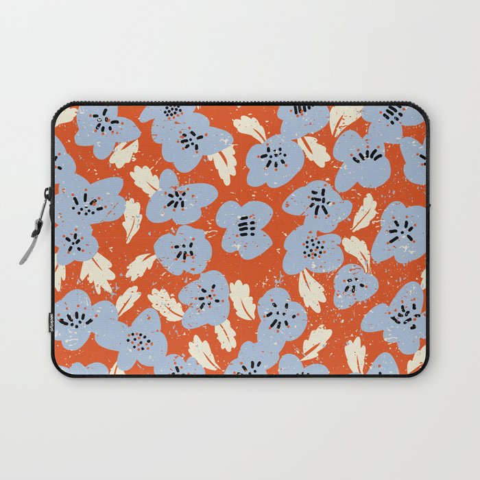 Big flowers in my garden orange - pattern Laptop Sleeve Gallery Image 1
