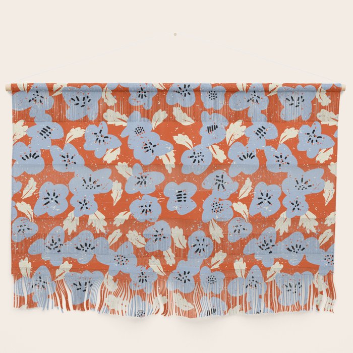 Big flowers in my garden orange - pattern Wall Hanging Gallery Image 1