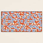 Big flowers in my garden orange - pattern Desk Mat Gallery Image 3
