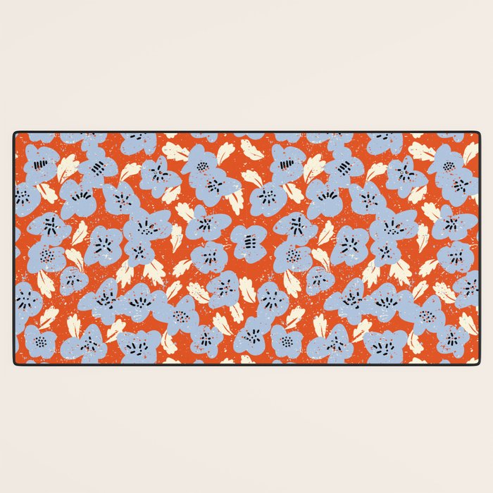 Big flowers in my garden orange - pattern Desk Mat Gallery Image 3