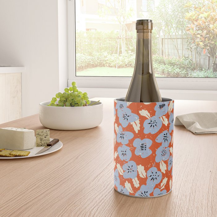 Big flowers in my garden orange - pattern Wine Chiller Gallery Image 4
