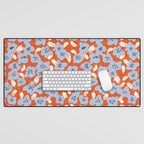 Big flowers in my garden orange - pattern Desk Mat Gallery Image 1